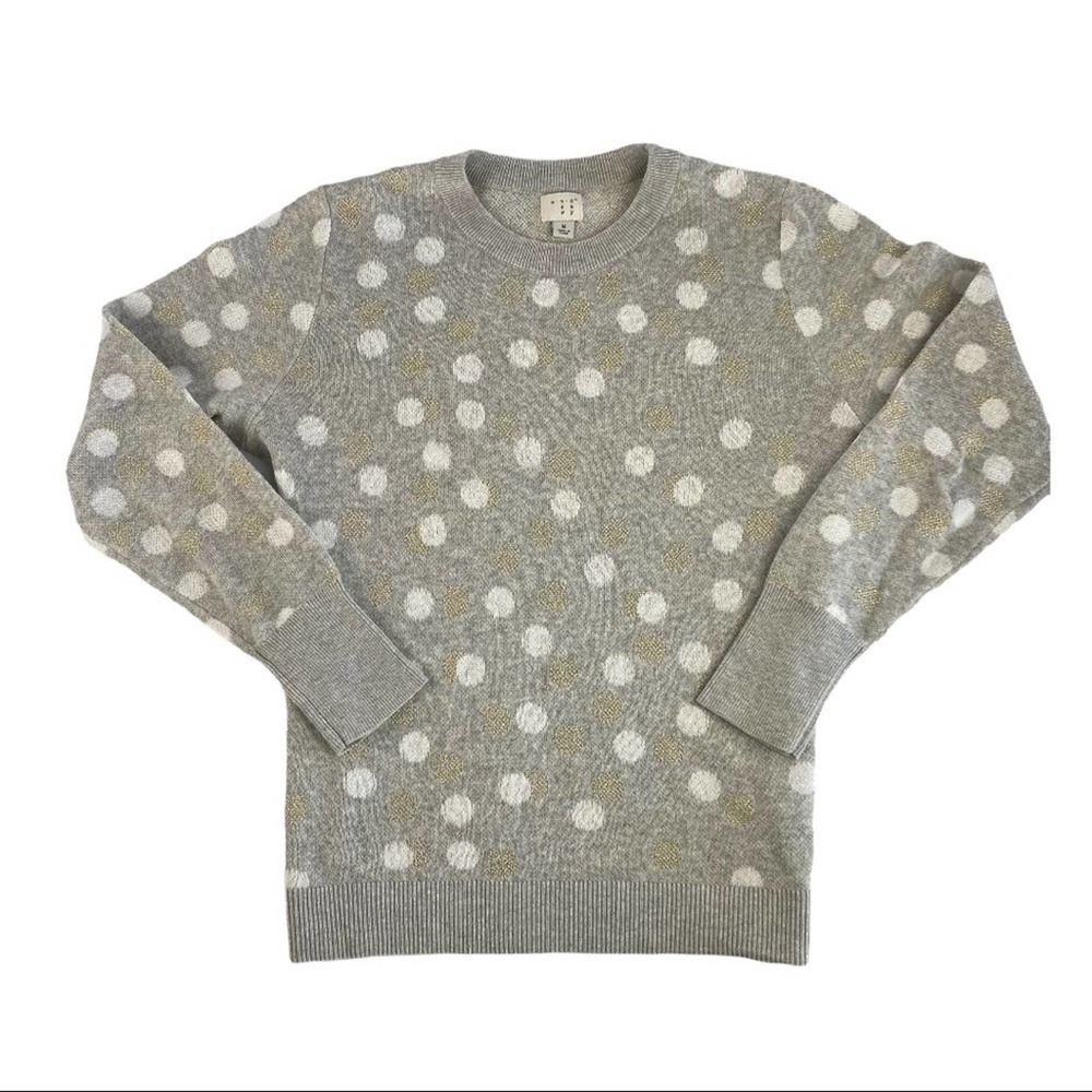 A New Day Gray Polk a Dot Sweater